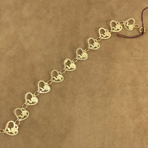 Vintage Accessories - Girls 5 Inch 14K Gold Hearts & Roses Bracelet Vintage Accessories - Girls 5 Inch 14K Gold Hearts & Roses Bracelet